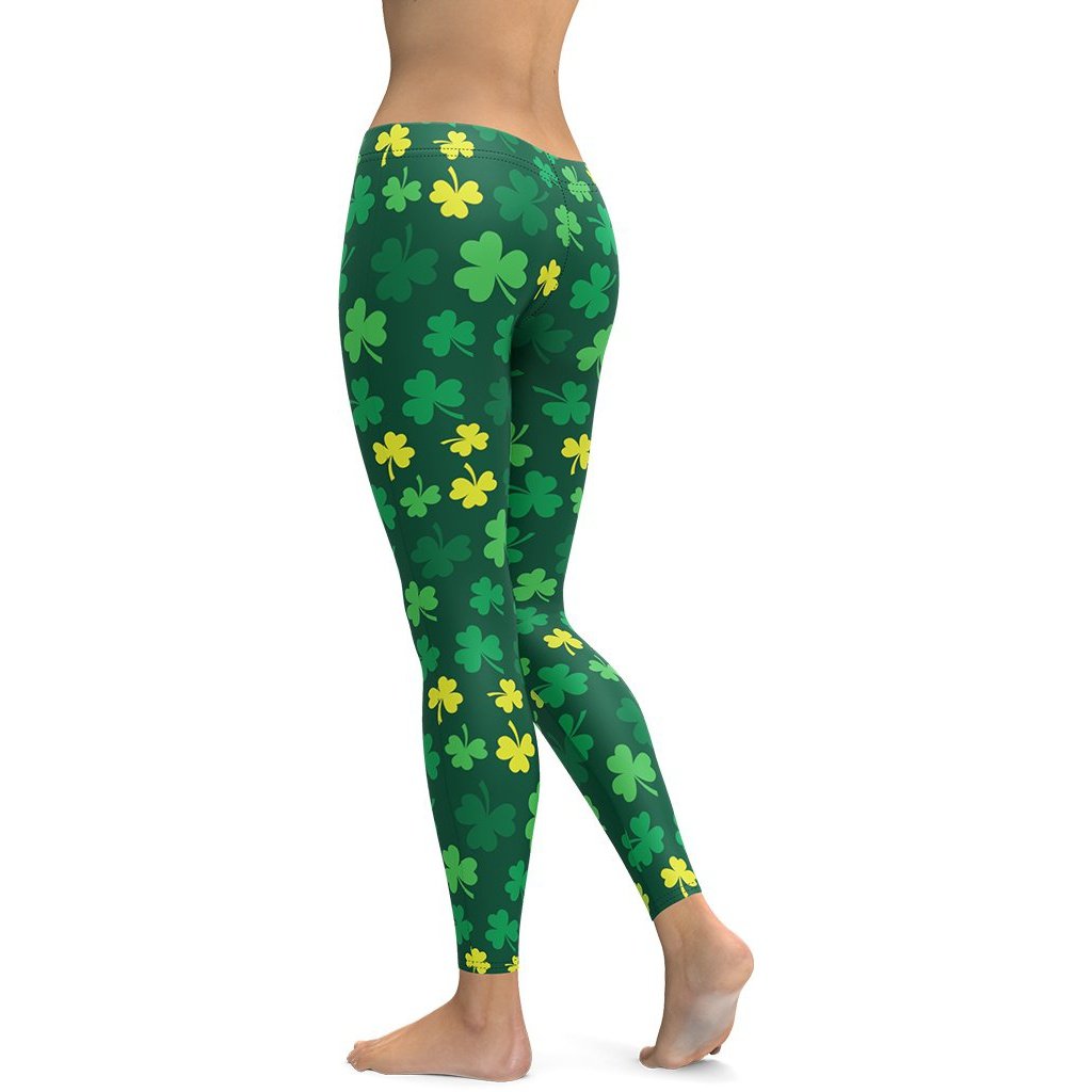 Shamrock Pattern Leggings - FiercePulse - Premium Workout Leggings - Yoga Pants