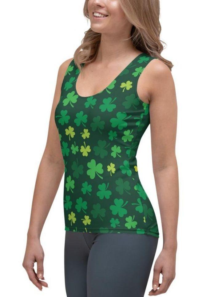 Shamrock Pattern Tank Top