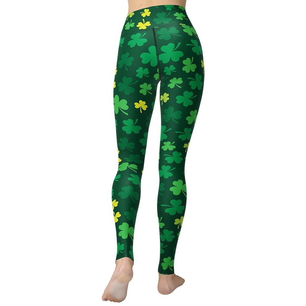 Shamrock Pattern Yoga Leggings - FiercePulse - Premium Workout Leggings - Yoga Pants