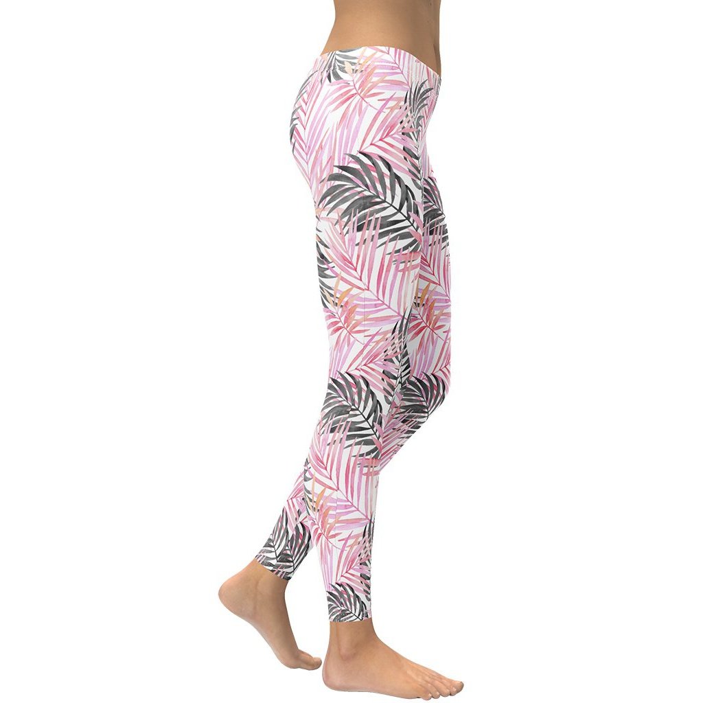 Soft Pink Tropical Leggings