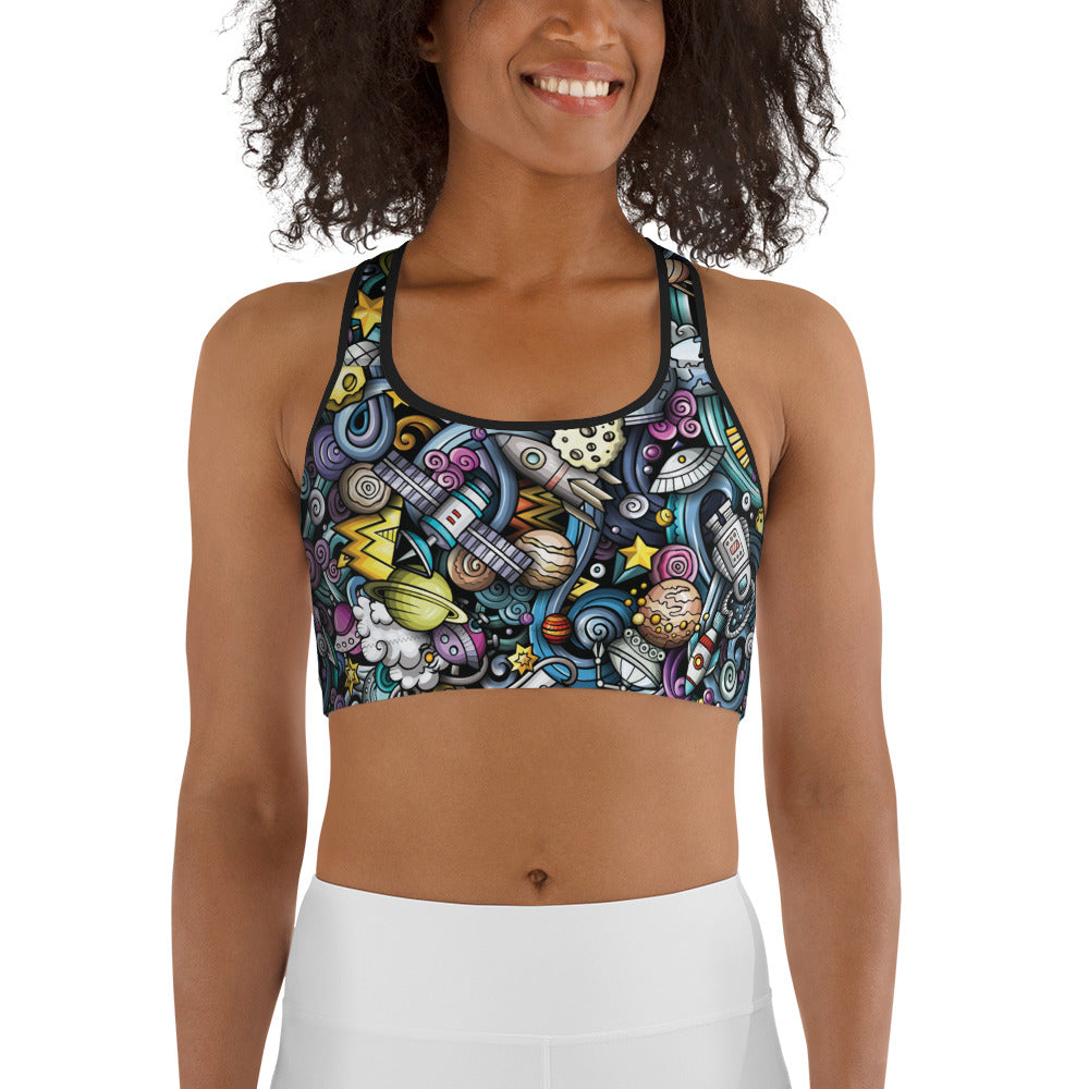 Space Travel Sports Bra