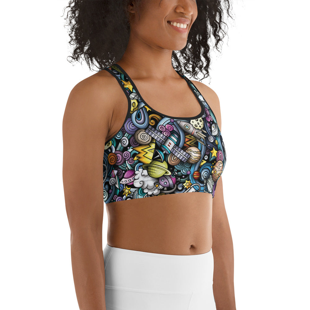 Space Travel Sports Bra