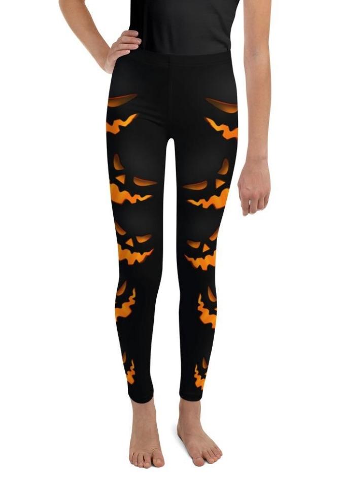 Spooky Halloween Pumpkin Youth Leggings