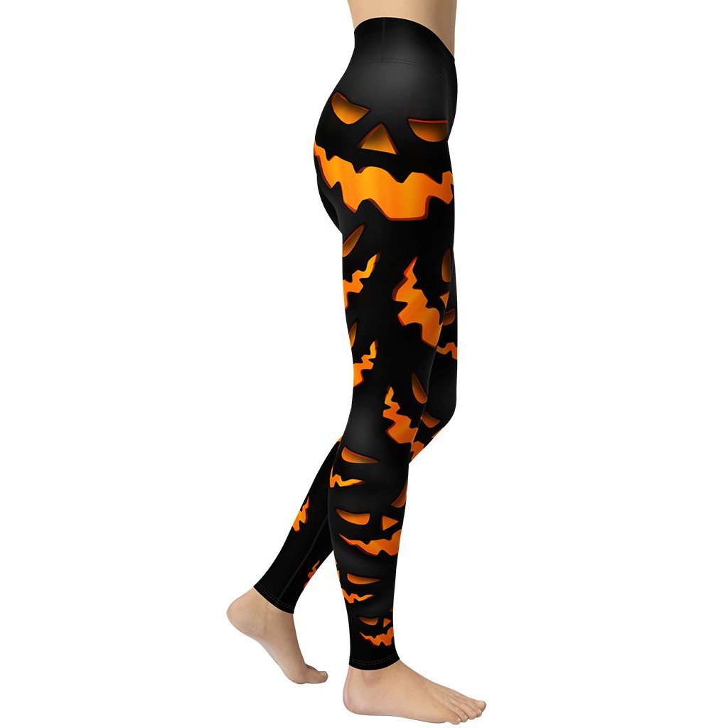 Spooky Pumpkin Halloween Yoga Leggings - FiercePulse - Premium Workout Leggings - Yoga Pants