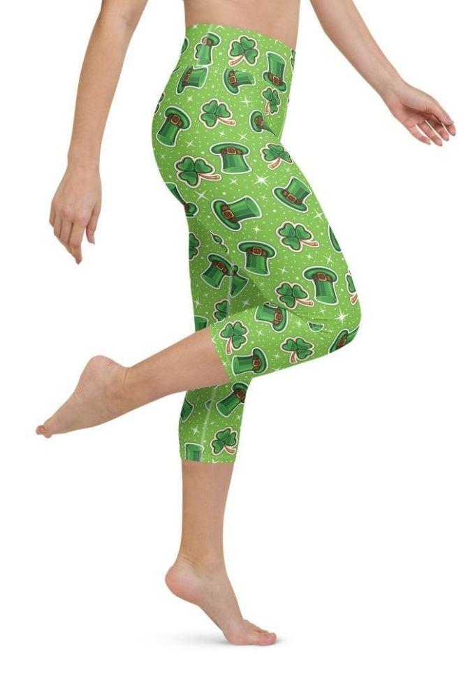 St. Patrick’s Day Pattern Yoga Capris