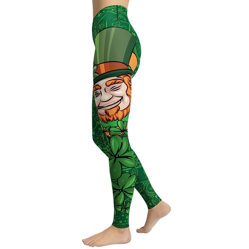 St.Patrick's Ginger Beard Man Yoga Leggings - FiercePulse - Premium Workout Leggings - Yoga Pants