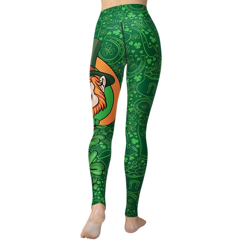 St.Patrick's Ginger Beard Man Yoga Leggings - FiercePulse - Premium Workout Leggings - Yoga Pants