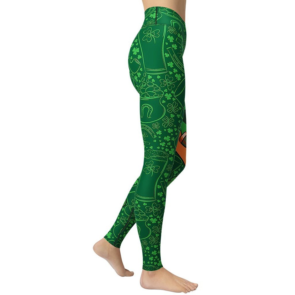 St.Patrick's Ginger Beard Man Yoga Leggings - FiercePulse - Premium Workout Leggings - Yoga Pants