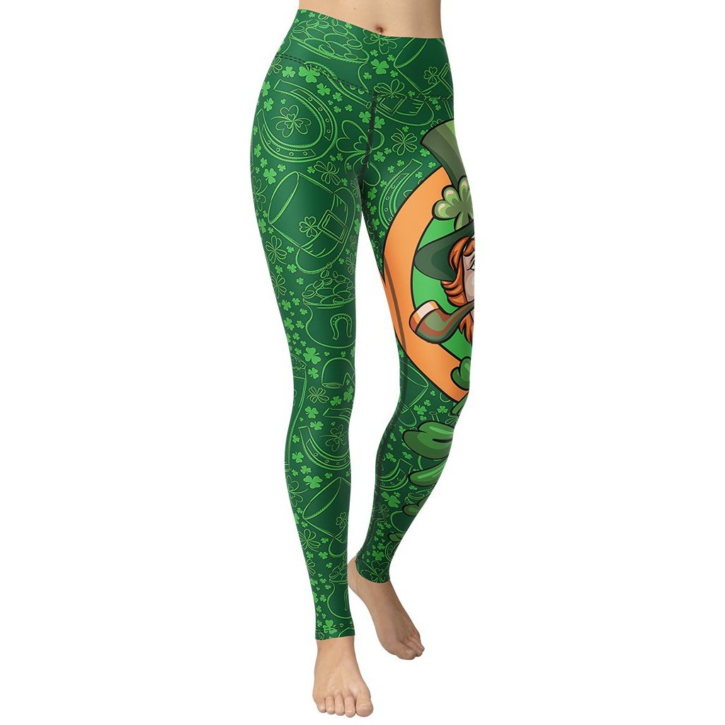 St.Patrick's Ginger Beard Man Yoga Leggings - FiercePulse - Premium Workout Leggings - Yoga Pants