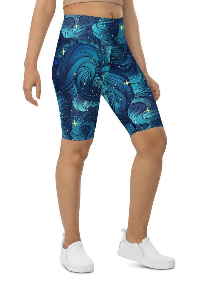 Starry Night Biker Shorts