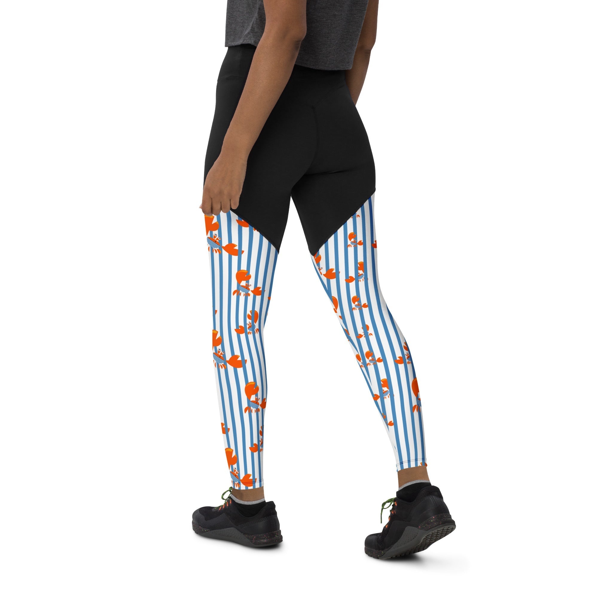Stripes & Crabs Compression Leggings