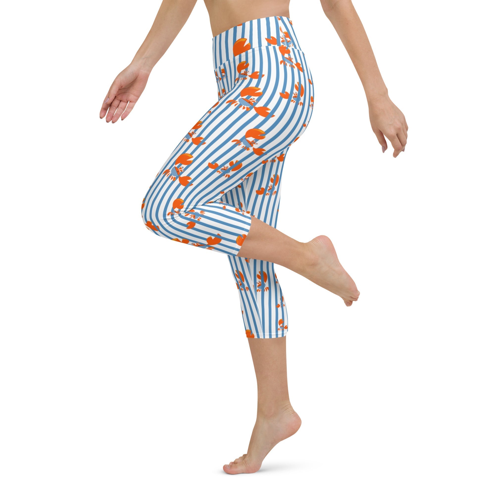 Stripes & Crabs Yoga Capris
