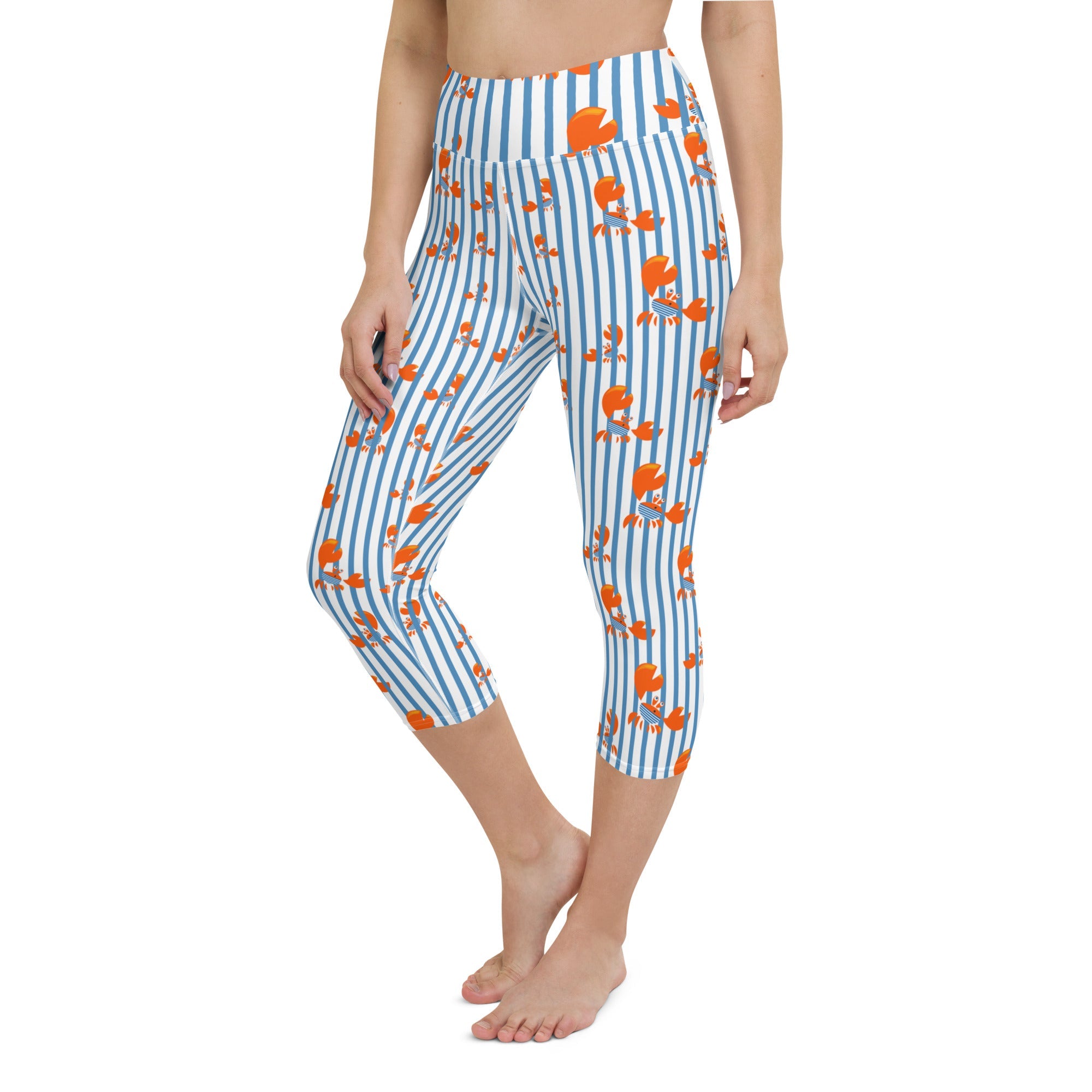 Stripes & Crabs Yoga Capris