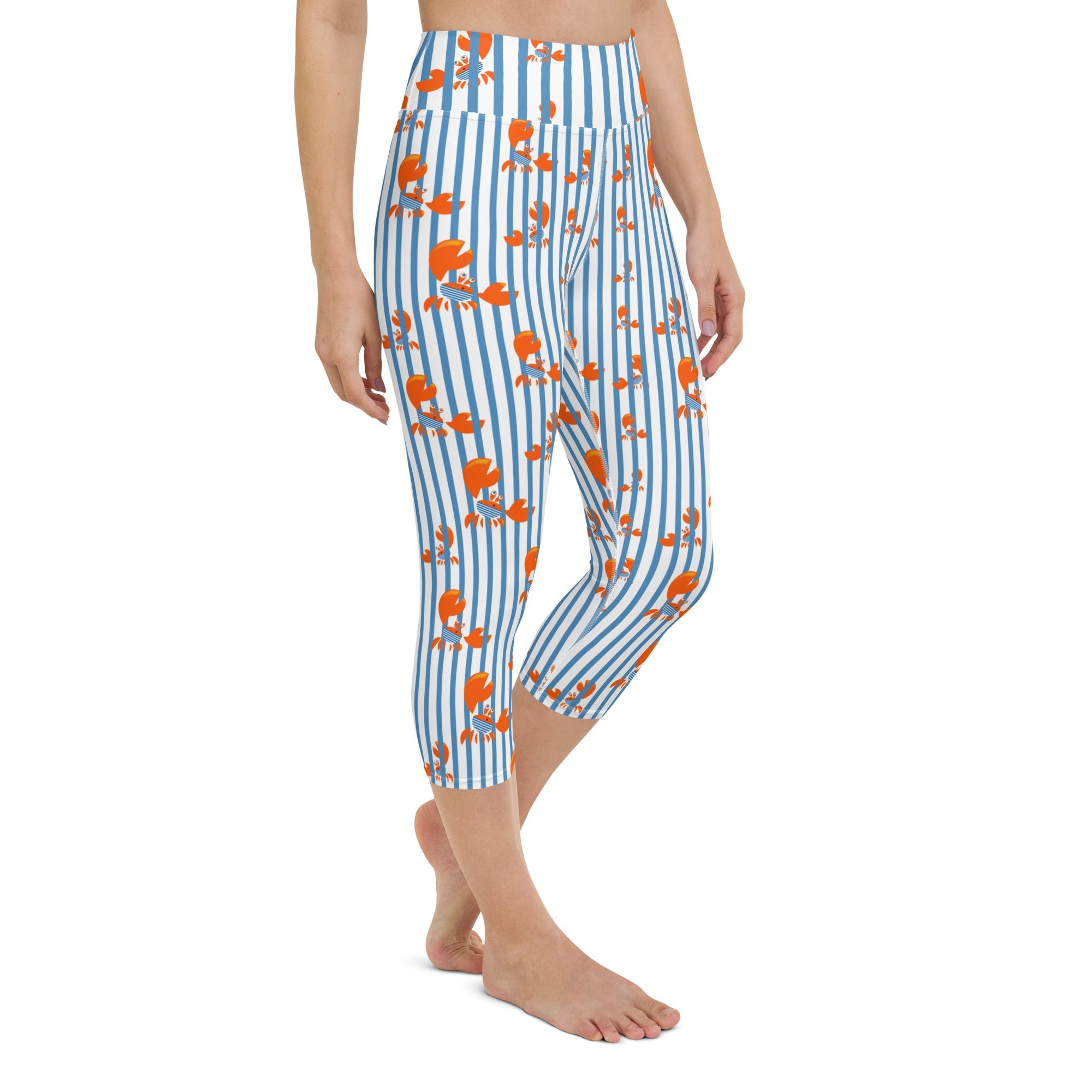 Stripes & Crabs Yoga Capris