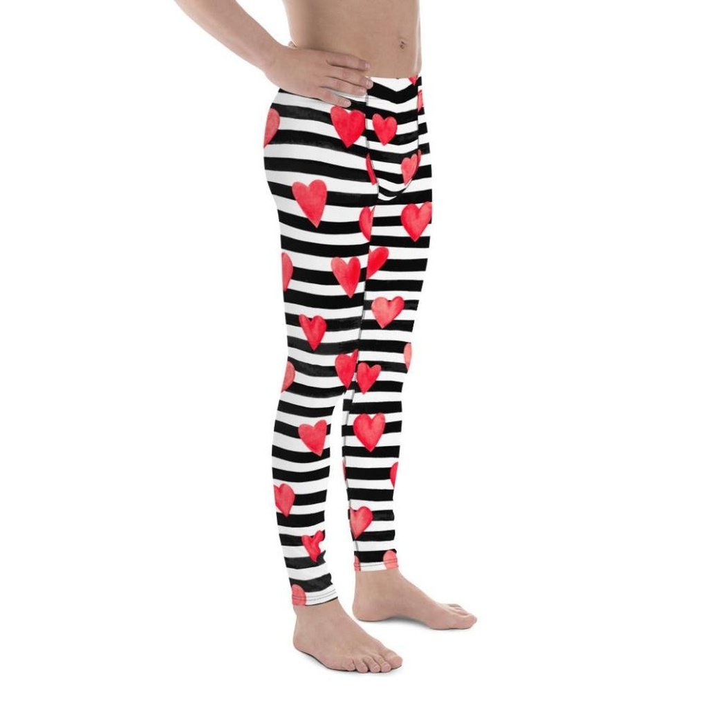 Stripes & Hearts Men's Leggings