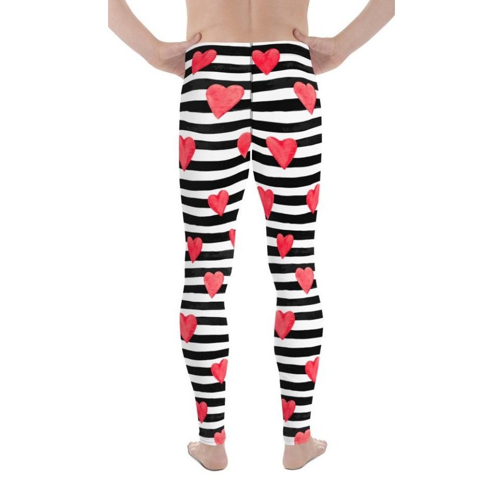 Stripes & Hearts Men's Leggings
