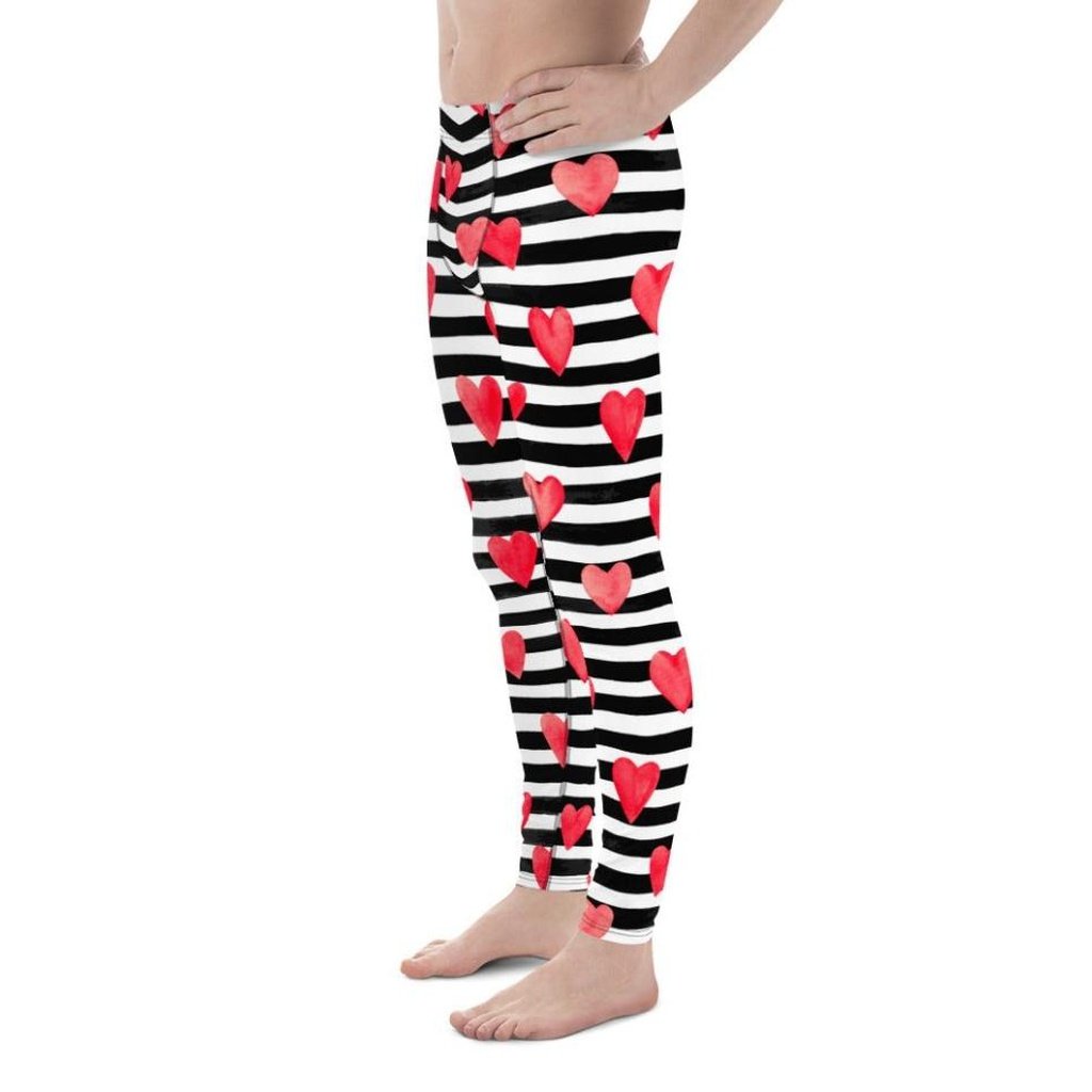 Stripes & Hearts Men's Leggings
