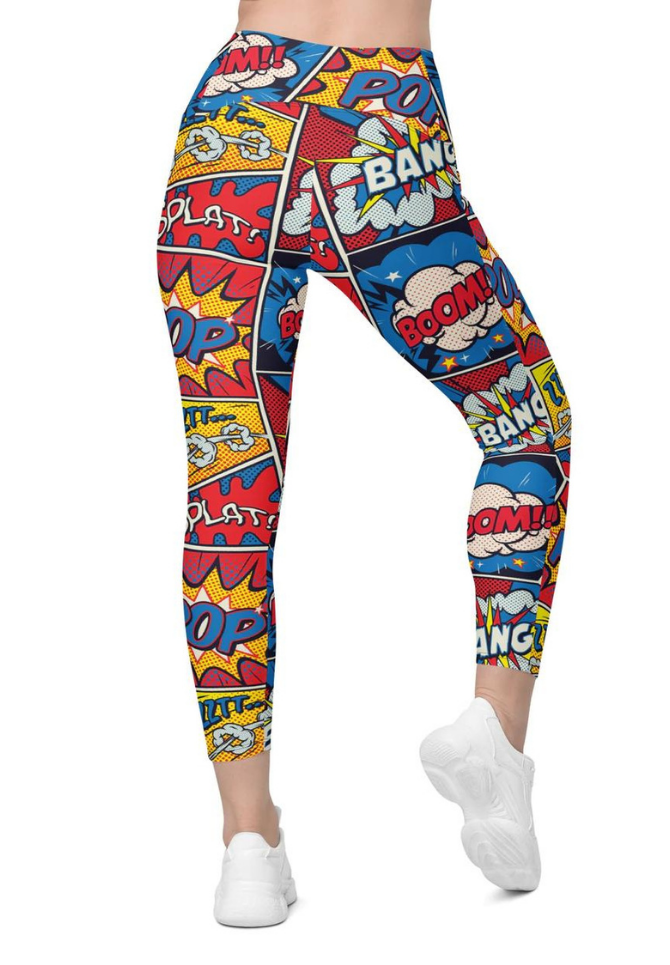 Superhero Comics Leggings With Pockets
