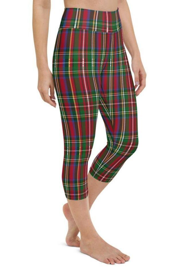 Tartan Christmas Yoga Capris