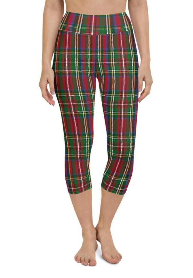 Tartan Christmas Yoga Capris