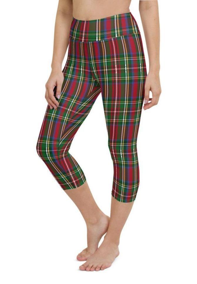 Tartan Christmas Yoga Capris