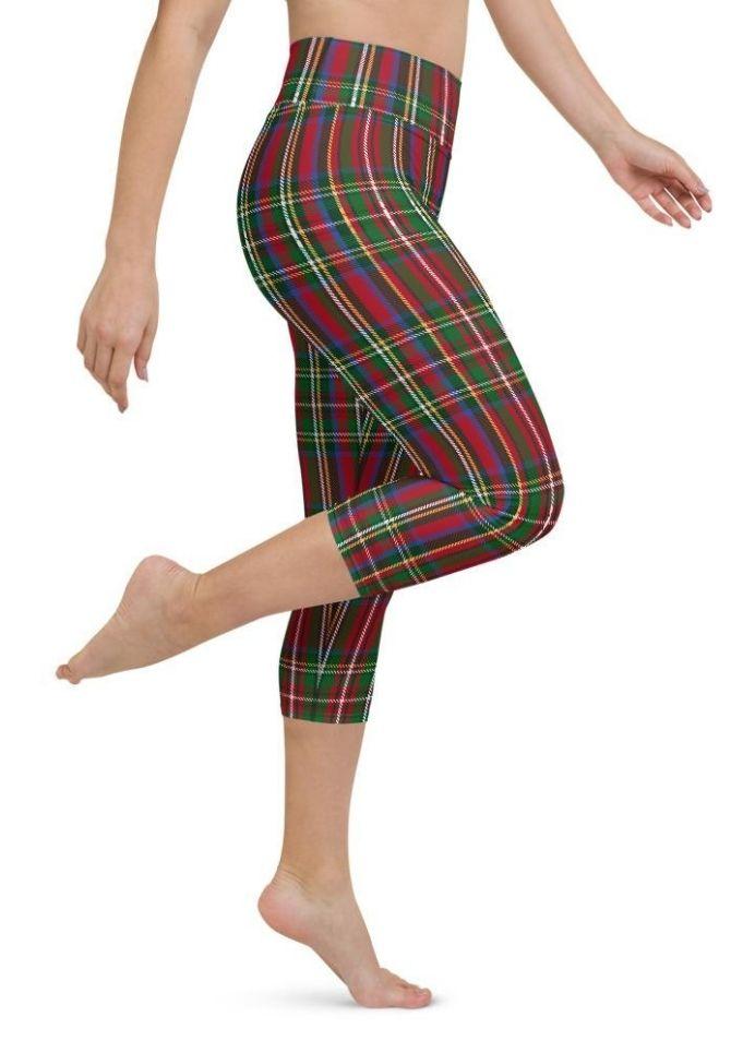 Tartan Christmas Yoga Capris