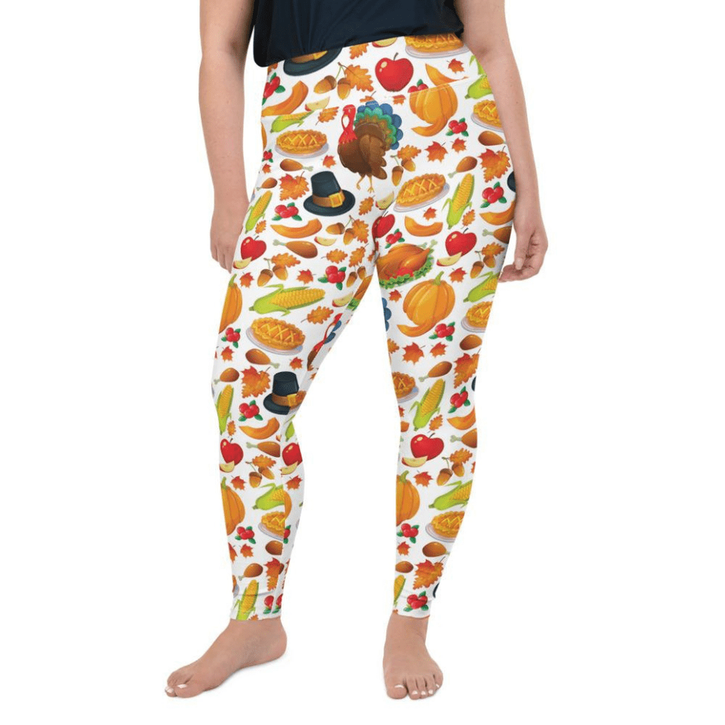 Thanksgiving Pattern Plus Size Leggings - Main Image