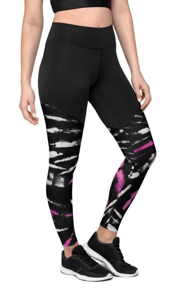 Tie Dye Black Compression Leggings
