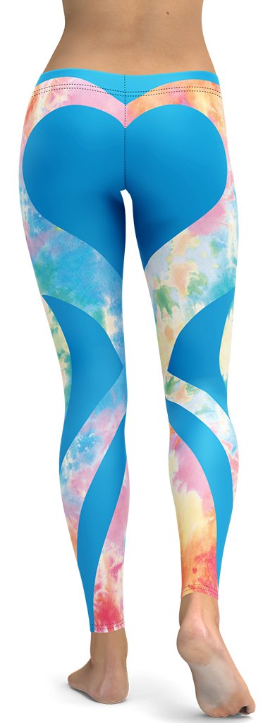 Tie Dye Heart Shaped Leggings