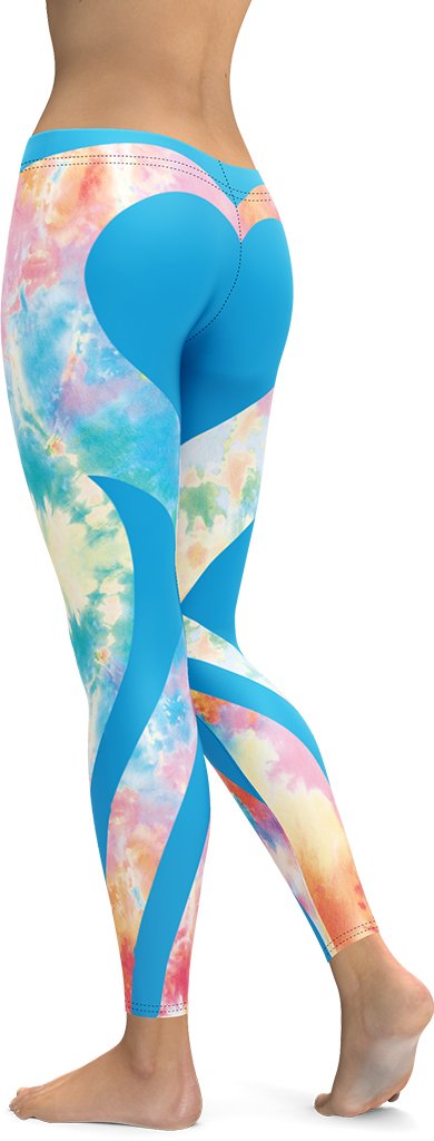Tie Dye Heart Shaped Leggings
