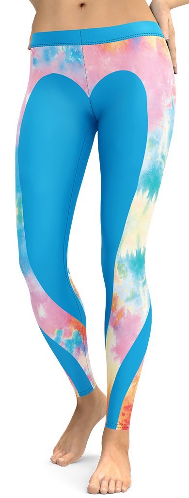 Tie Dye Heart Shaped Leggings