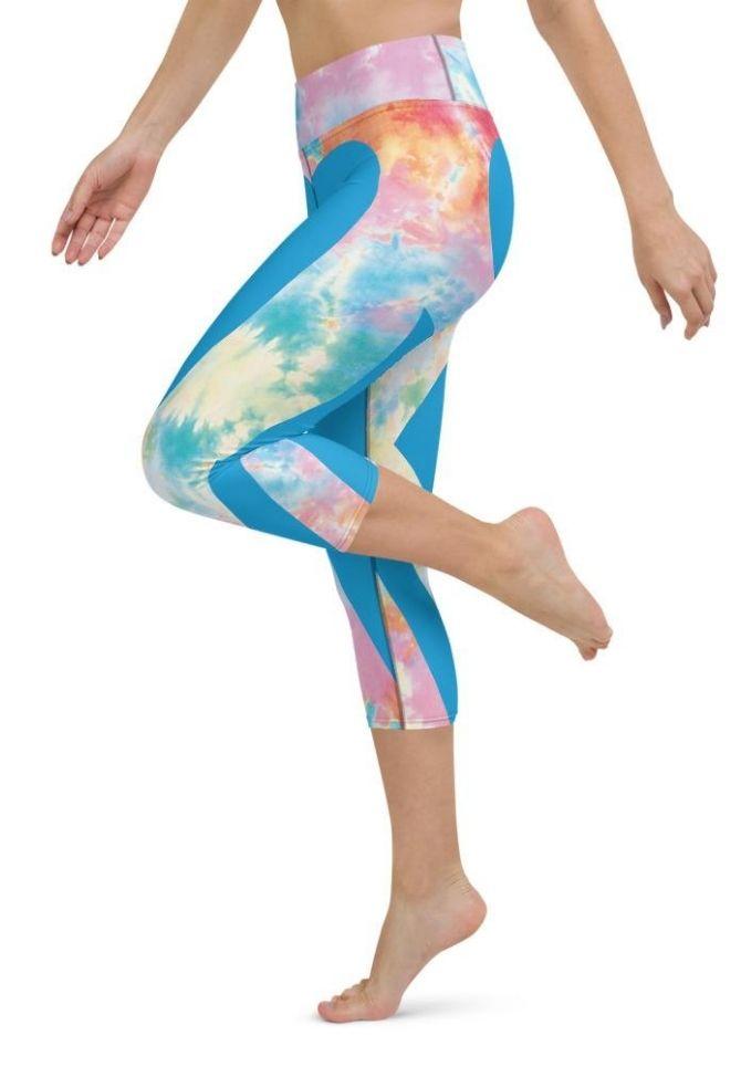Tie Dye Heart Shaped Yoga Capris