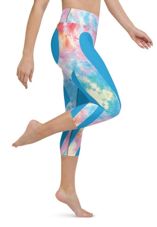 Tie Dye Heart Shaped Yoga Capris
