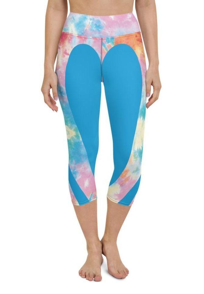 Tie Dye Heart Shaped Yoga Capris