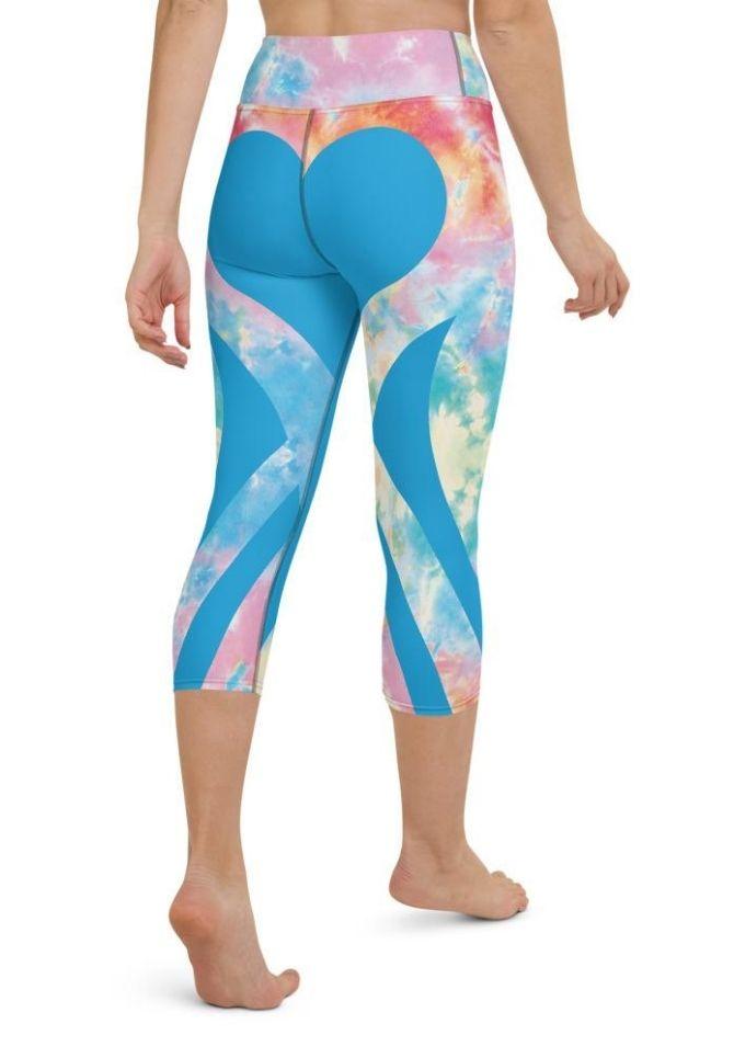 Tie Dye Heart Shaped Yoga Capris