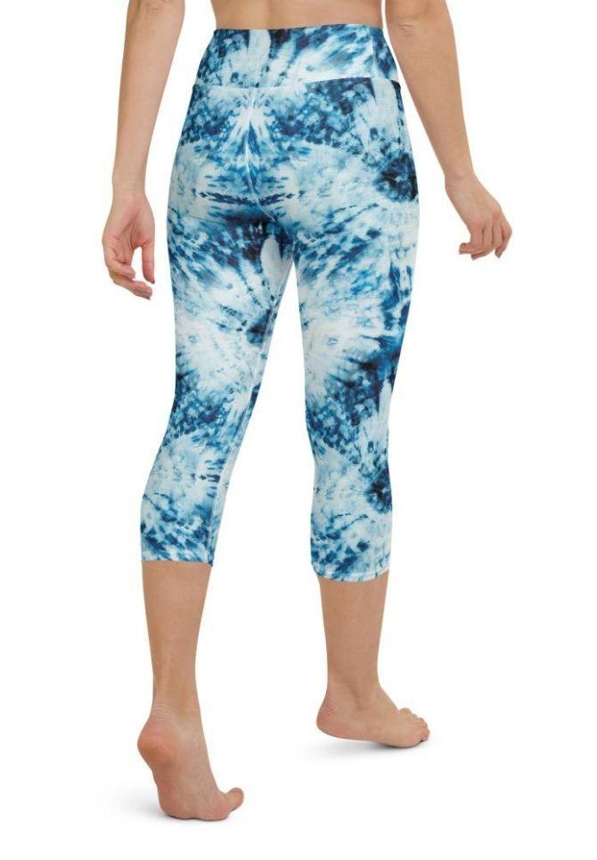 Tie Dye Indigo Yoga Capris