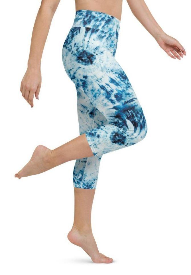 Tie Dye Indigo Yoga Capris