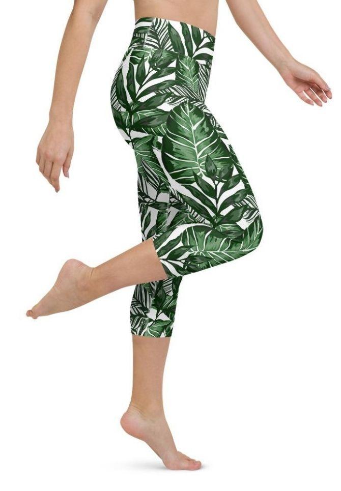 Tropical Green Yoga Capris
