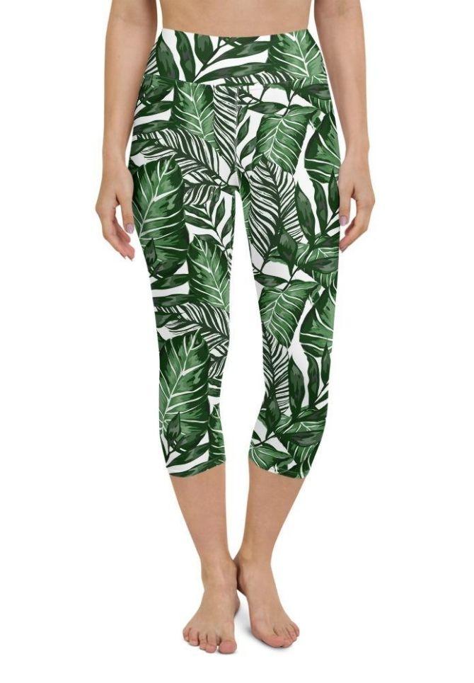 Tropical Green Yoga Capris