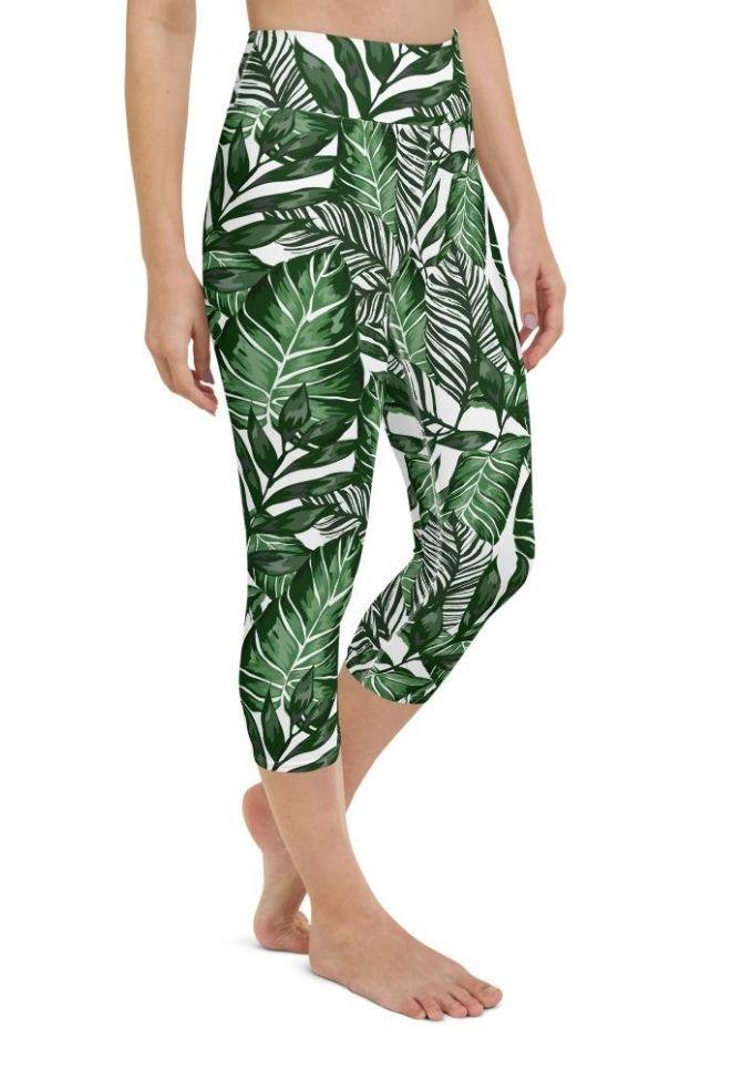 Tropical Green Yoga Capris