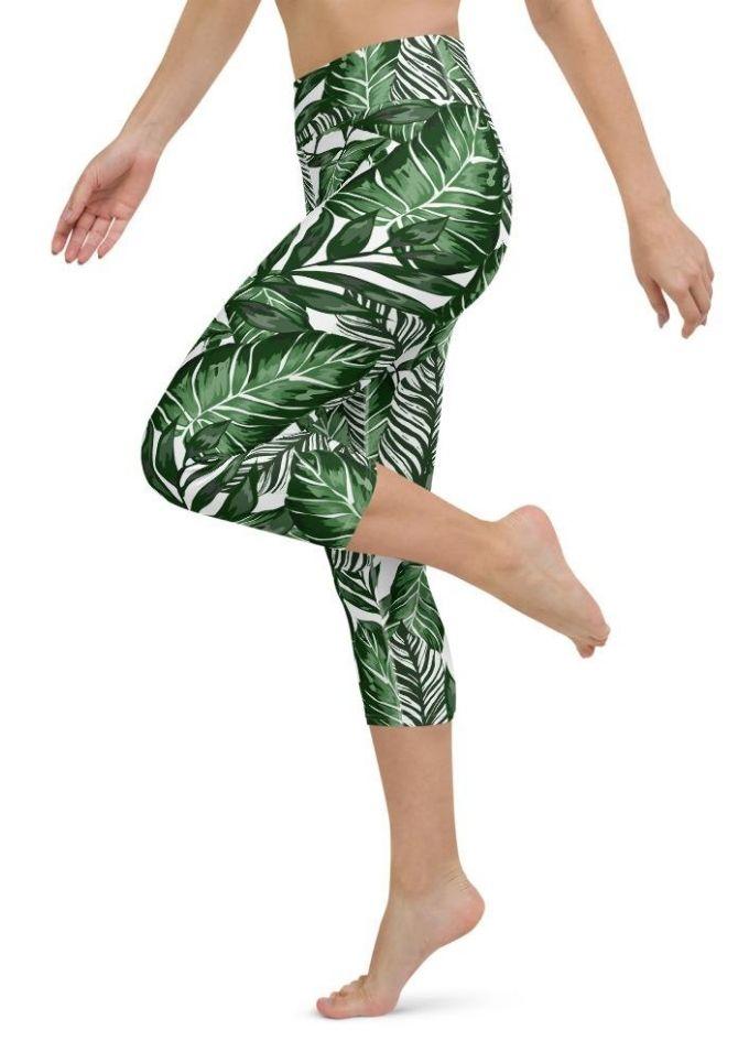 Tropical Green Yoga Capris