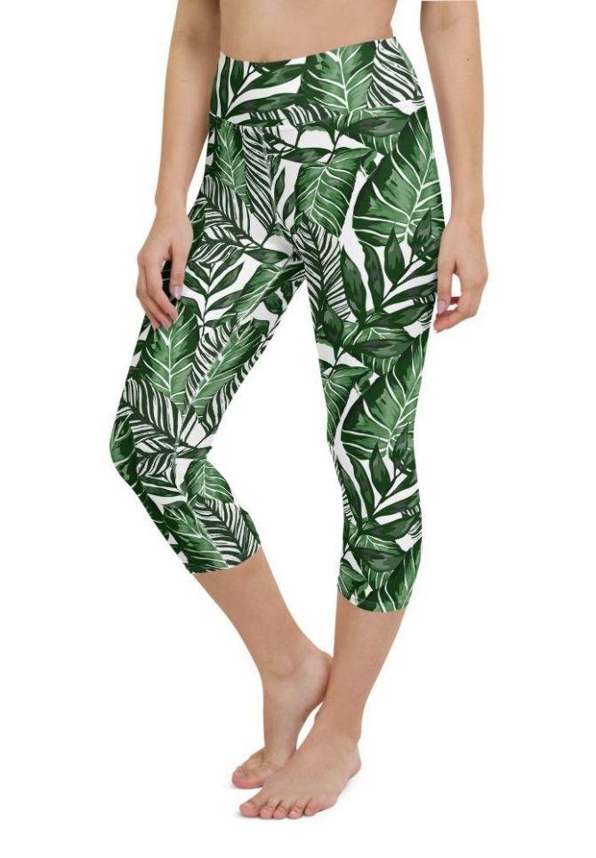 Tropical Green Yoga Capris