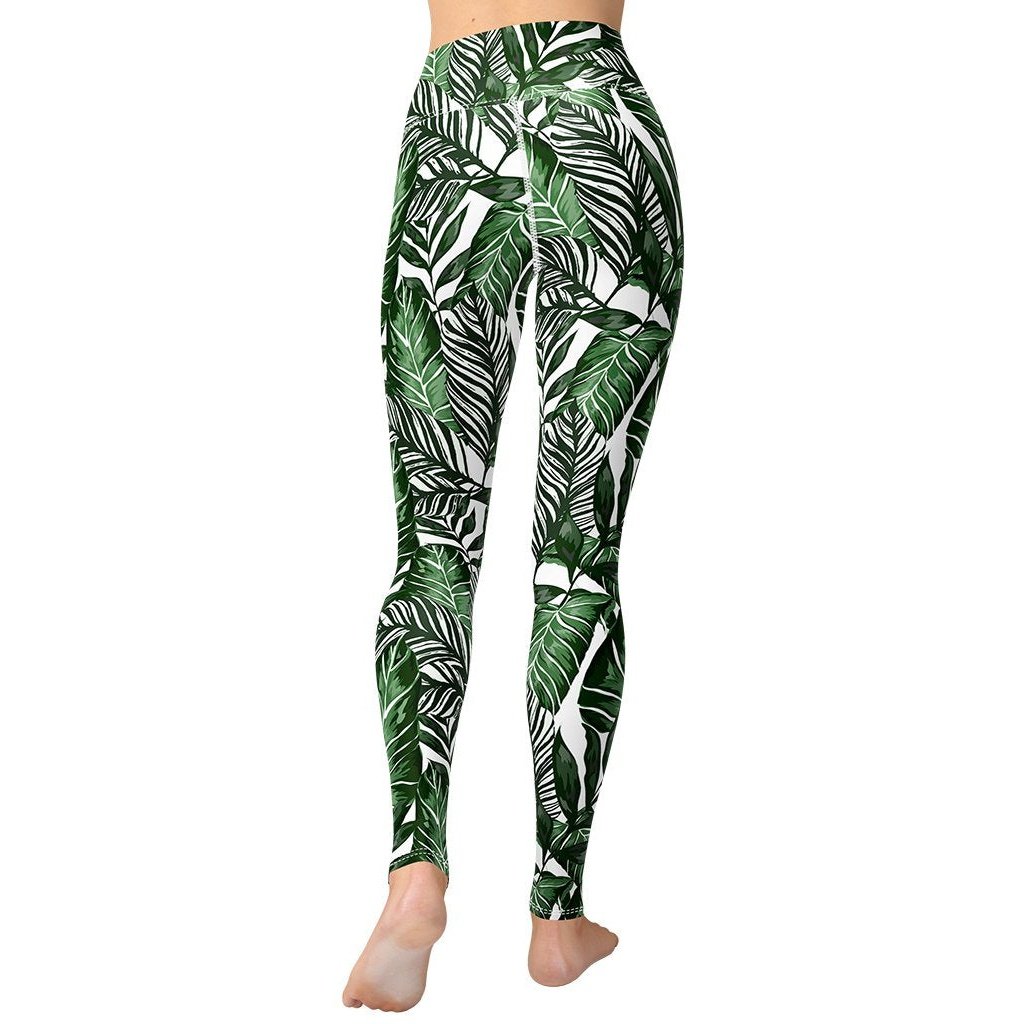 Tropical Green Yoga Leggings