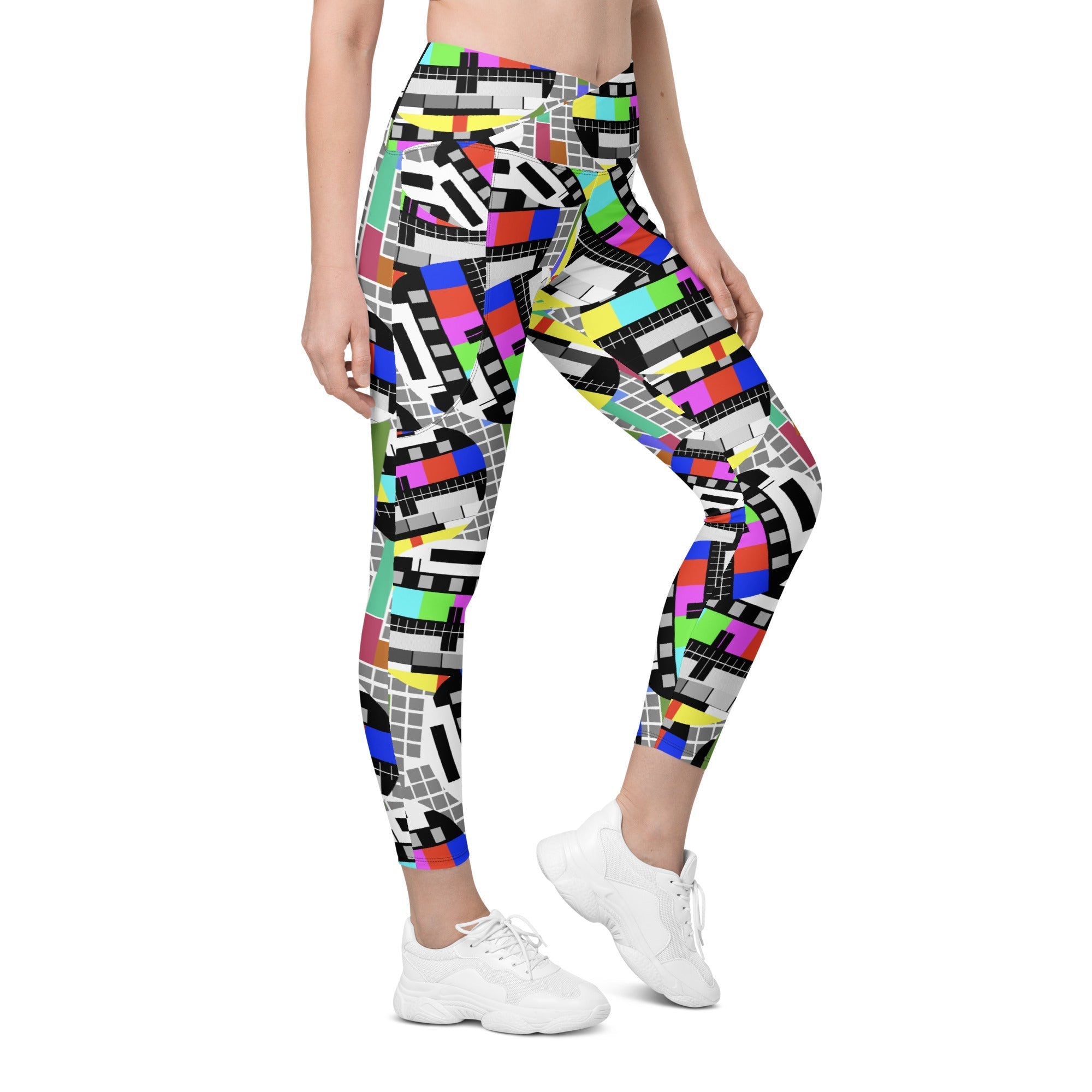 TV No Signal Crossover Leggings With Pockets