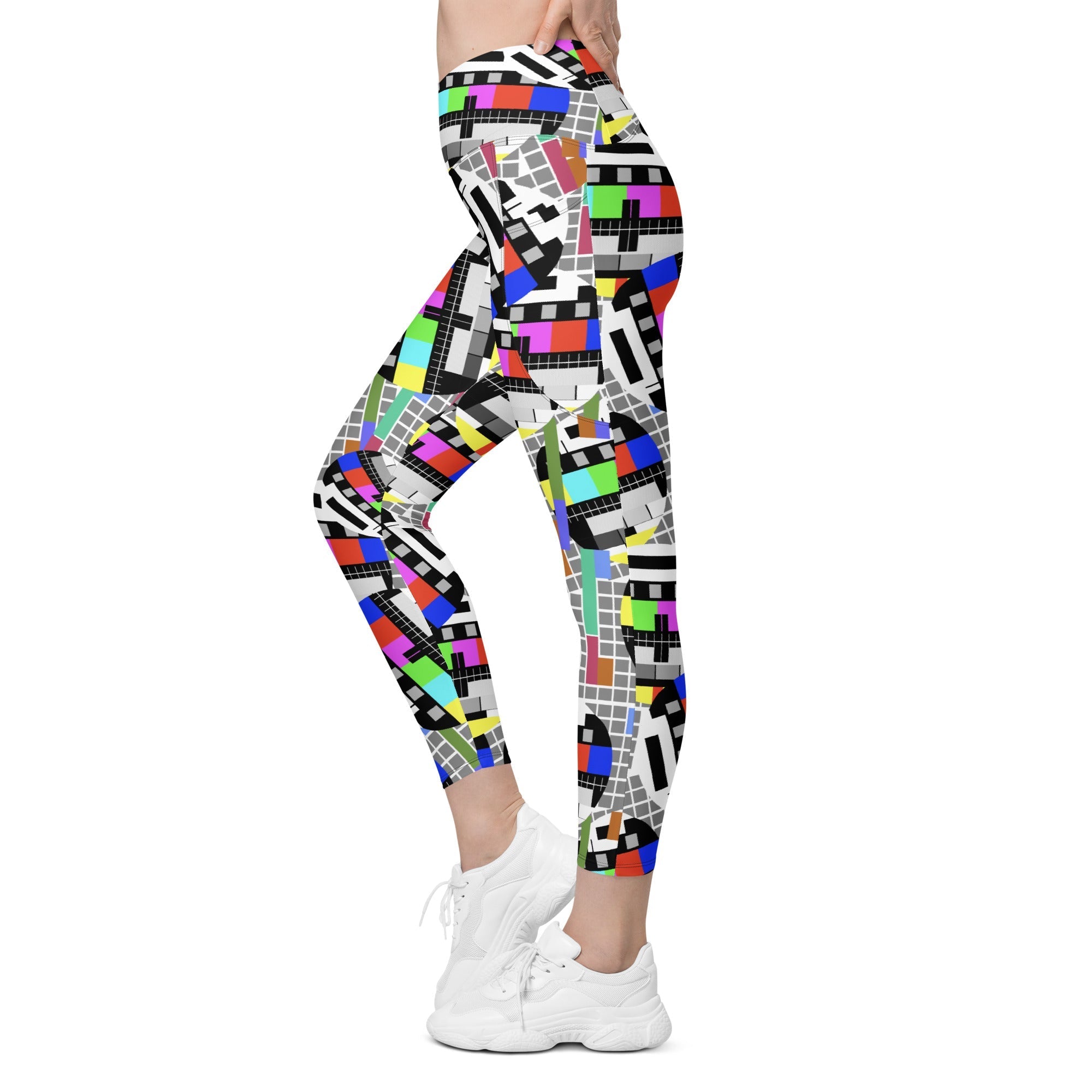 TV No Signal Crossover Leggings With Pockets