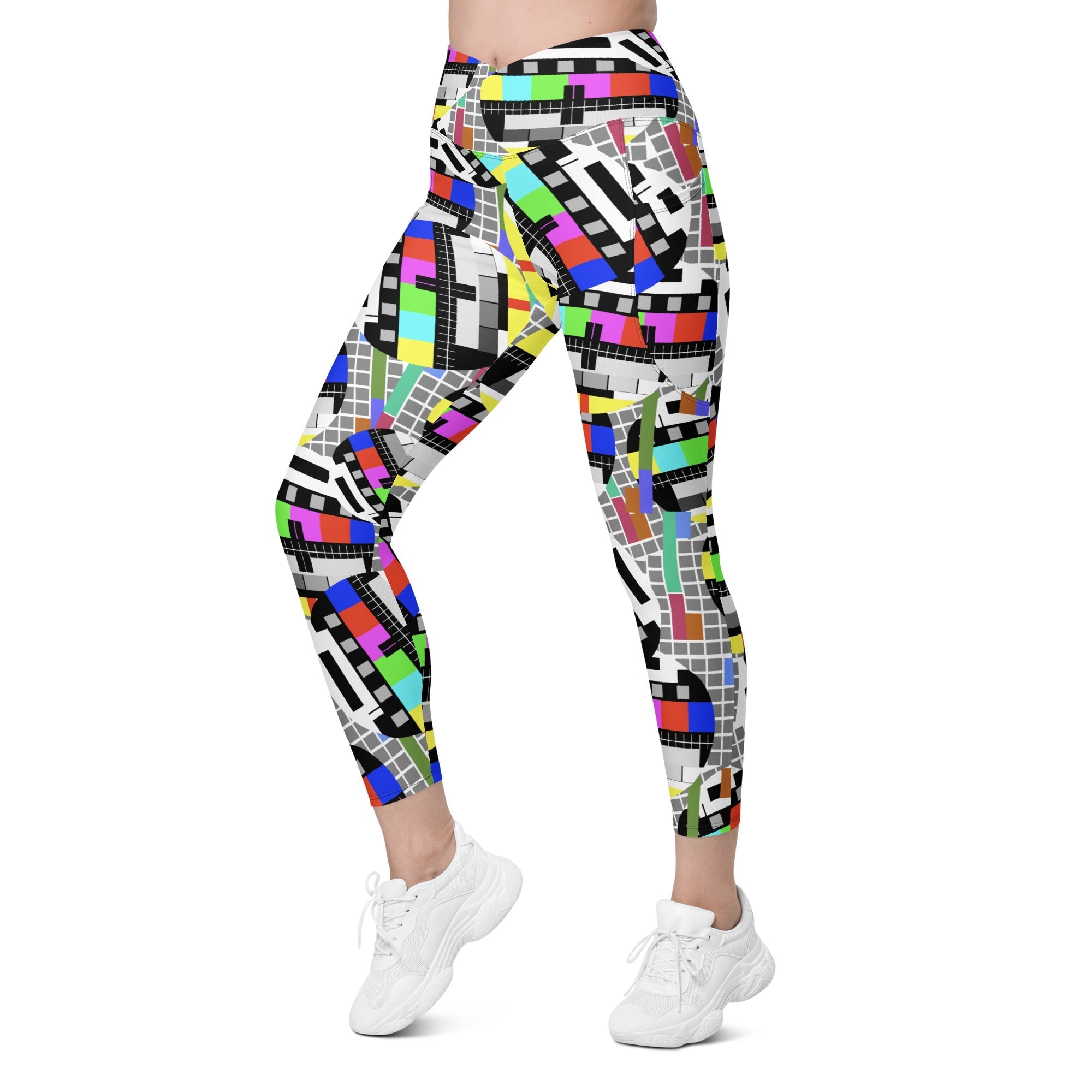 TV No Signal Crossover Leggings With Pockets