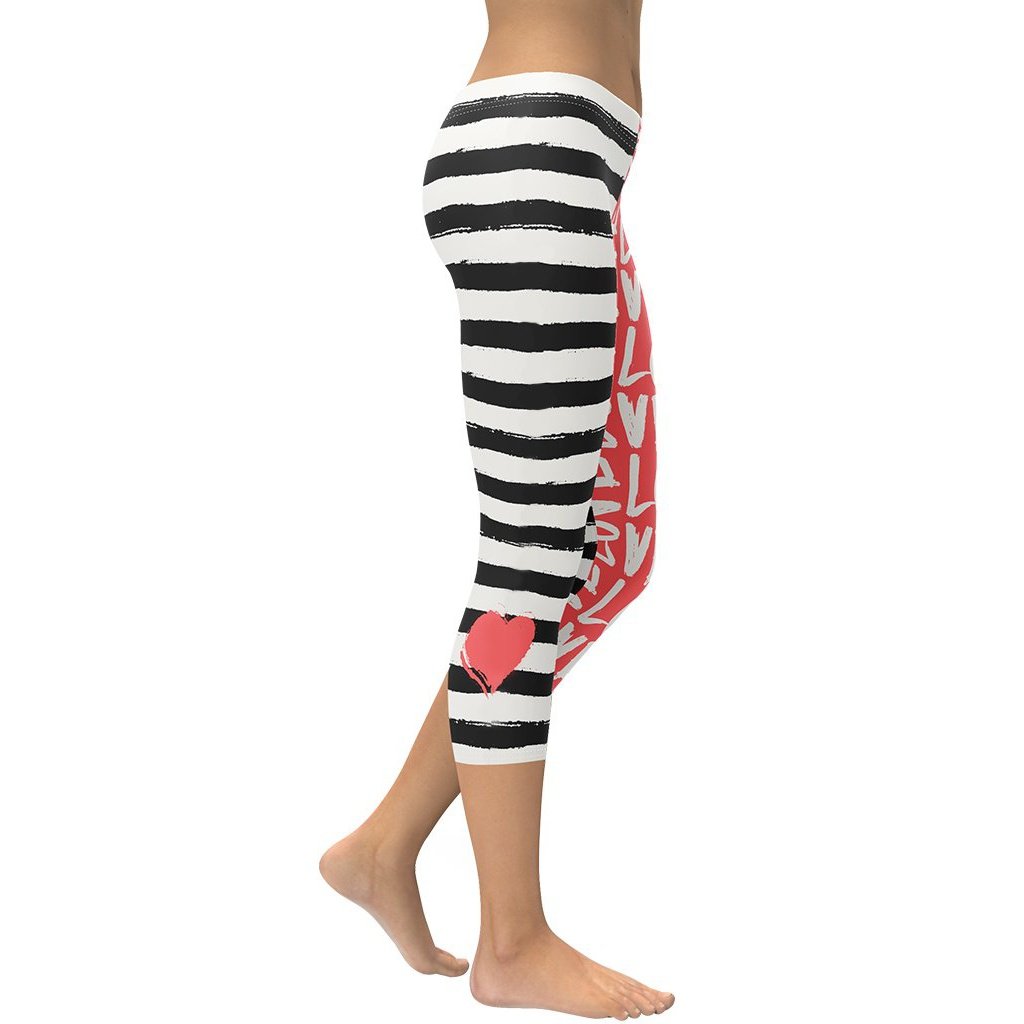 Two-Patterned Valentine's Day Capris