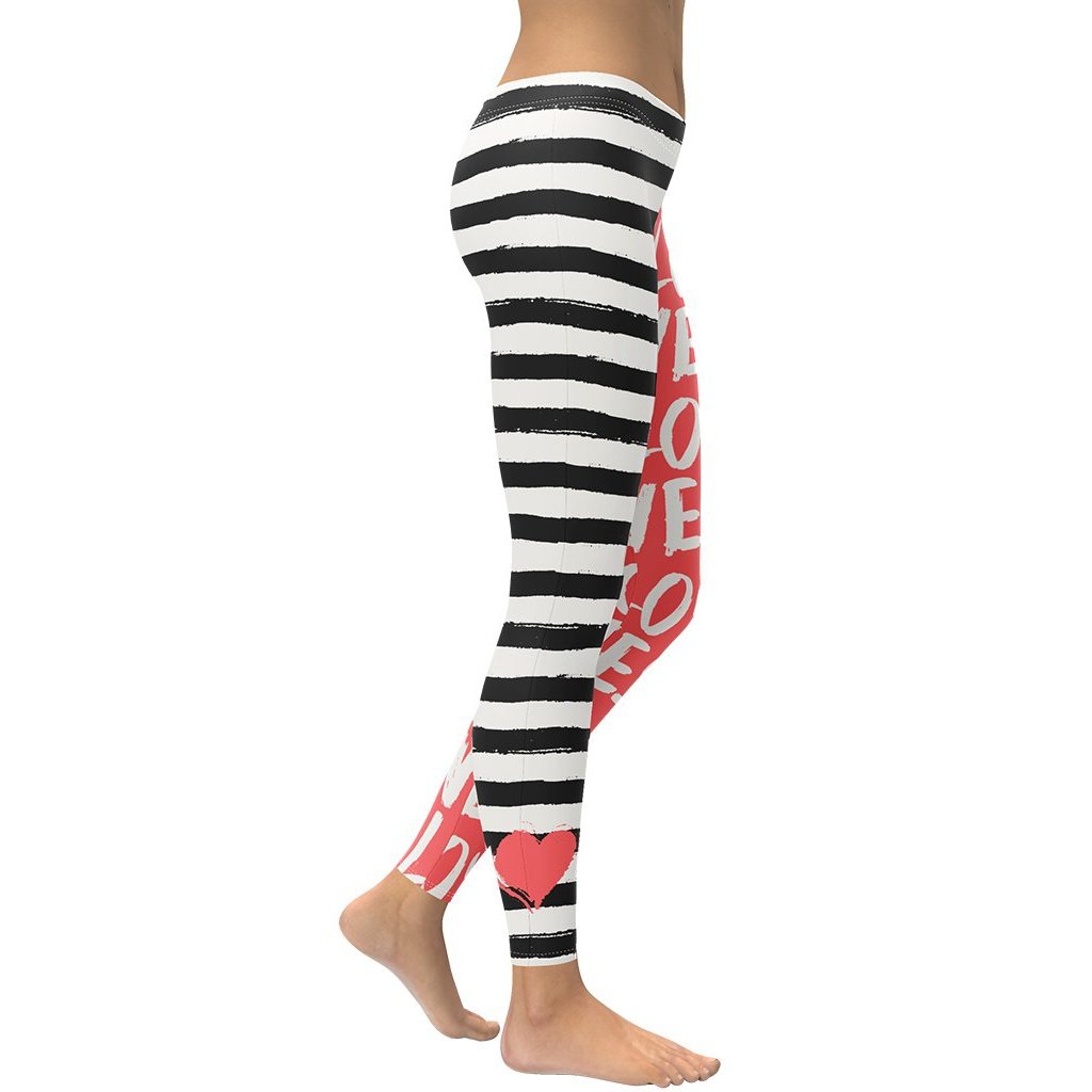 Two-Patterned Valentine's Day Leggings