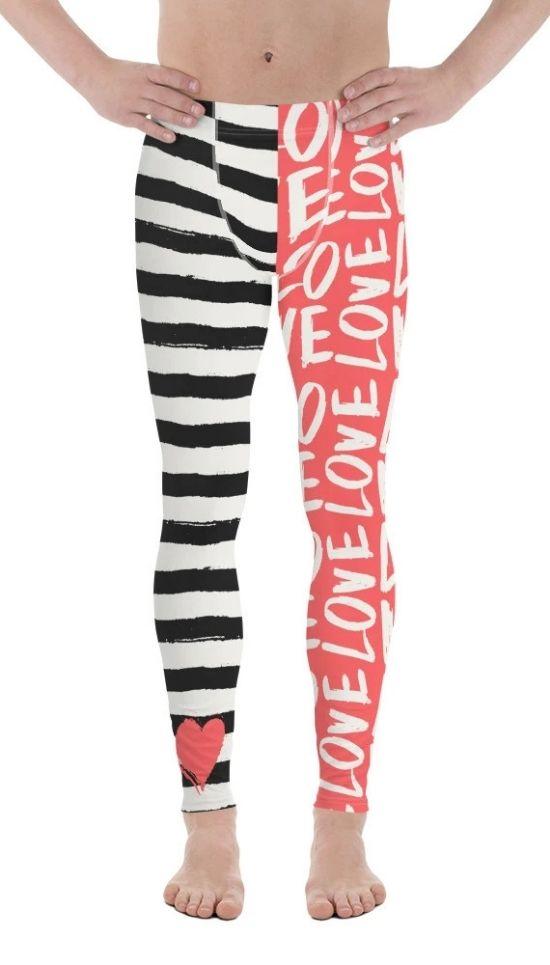 Two-Patterned Valentine's Day Men's Leggings