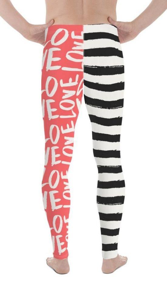 Two-Patterned Valentine's Day Men's Leggings